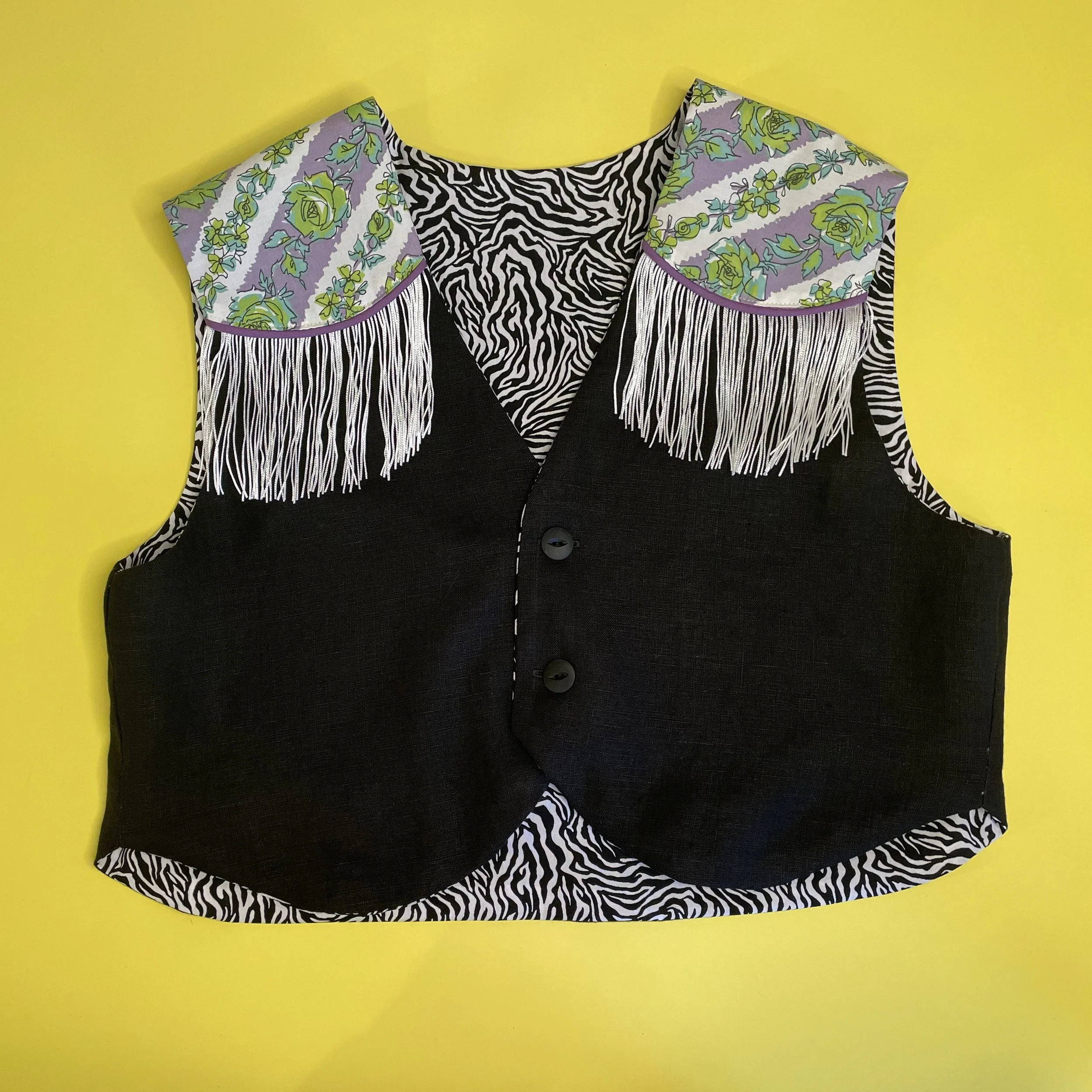 Western Vest - Zebra Lined — Maura Marcks Custom Shirts made in